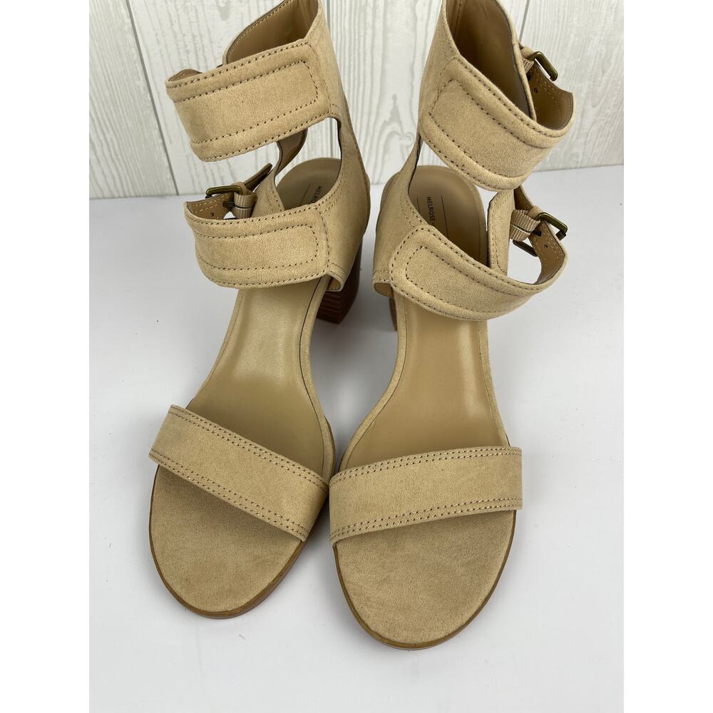 Melrose & Market Tiah Faux Suede Double Strap Block Heel Sandals Size 10